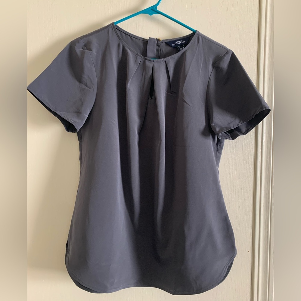 Lands’ End Women Short Sleeve Keyhole Soft Blouse